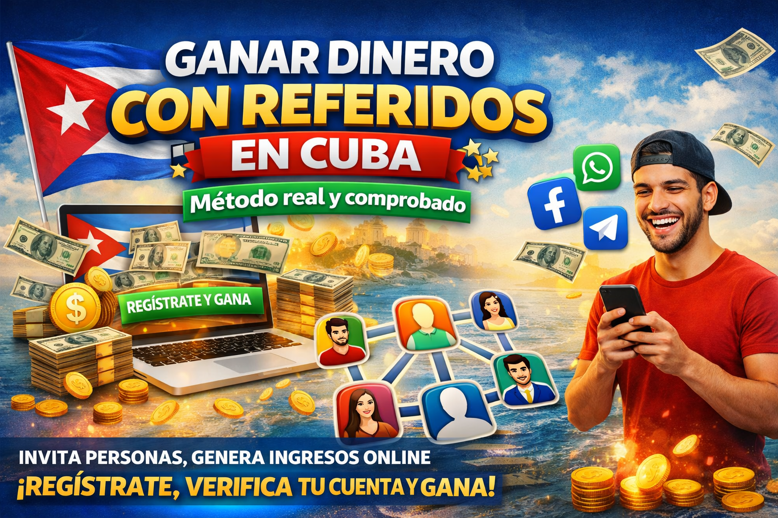 ganar dinero con referidos en Cuba