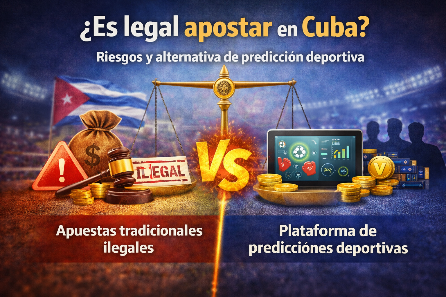 Legalidad de apostar en Cuba y alternativa de predicciones deportivas con fútbol béisbol y boxeo