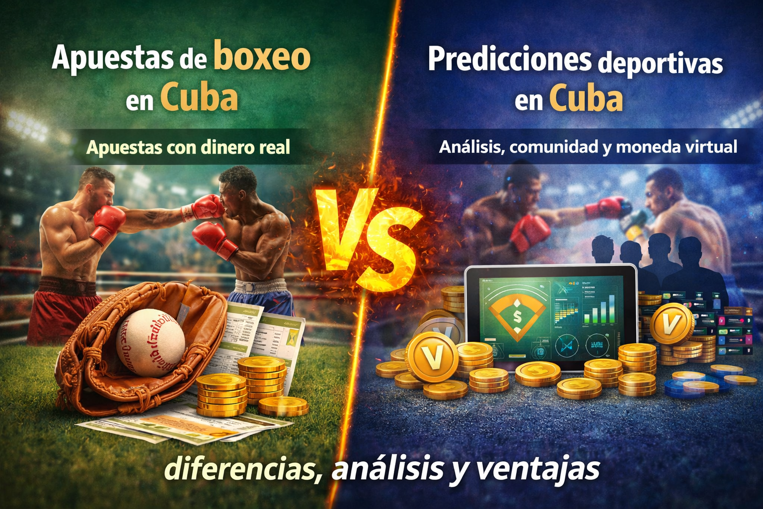 Apuestas de boxeo en Cuba y predicciones deportivas con análisis, comunidad y moneda virtual