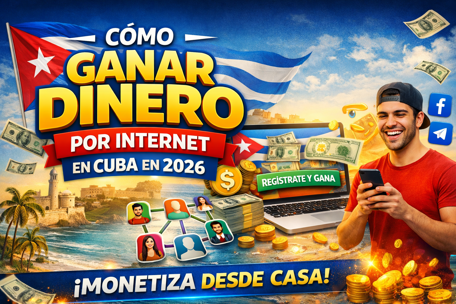 ganar dinero por internet en Cuba